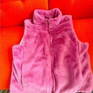 Pink fuzzy super soft J Crew Factory vest - XL